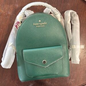 NWT Kate Spade Saffiano pvc Schuyler Backpack in Deep Jade